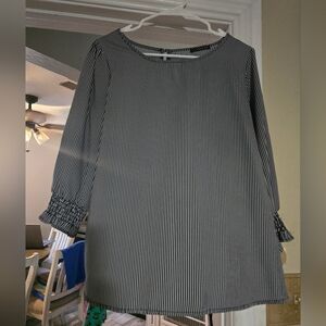 West Kei Black and White Striped Top